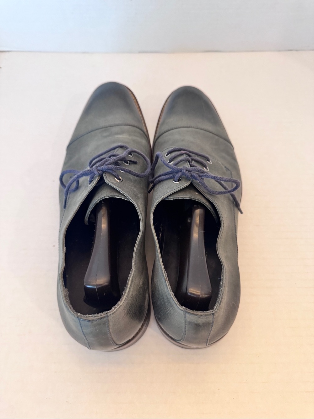 Wallin & Bros Mens Burke Gray Leather Cap Toe Oxfords 13M Classic - Picture 7 of 11